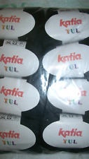 6 x 50 gm Katia Tul Tape Yarn 82% Combed Cotton # 54 Black Ruffle Scarves BiN