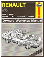 RENAULT 25 2.0 , 2.2 , 2.5 V6 TURBO & 2.7 V6 '84-86 OWNERS WORKSHOP MANUAL *VGC*