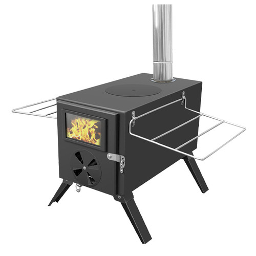 Wood burning stove - with, pipe