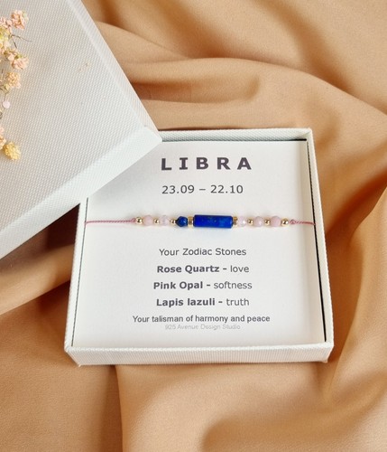 Libra zodiac bracelet rose - libra,