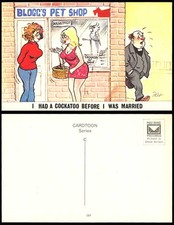 Prof Old Postcard I Had a COCKATOO Bird Before I was Married Blogg's Pet Shop