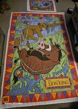 Rare Vintage Disney THE LION KING  Simba Timon Pumbaa Single Bed Set Pillow 90s