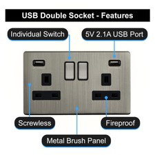 Double Wall Plug Socket 2 Gang