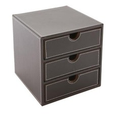 Osco Faux Leather 3 Drawer