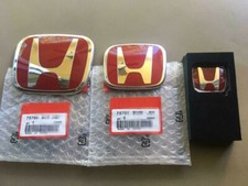 3 x Red H Emblem Front Rear