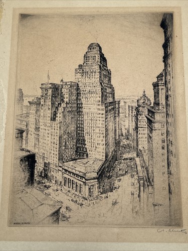 New york city etching pencil - york,