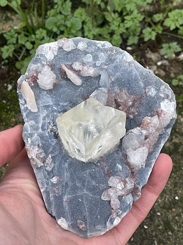 Natural calcite apophyllite - calcite,,