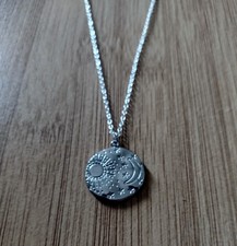 Artisan Sun, Moon & Stars Pendant On Sterling Silver Necklace 