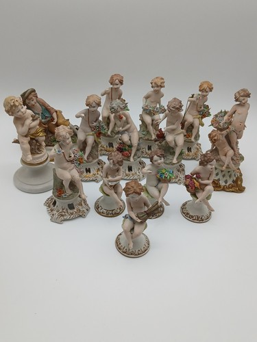 Vintage porcelain cherub putti - vintage,