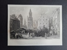Antique Print (1838) - Market