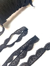 Black Stretch Lace Trim 24mm, new, bundle, 3 meters. Type Two. 