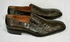 Genuine Alligator-Ostrich Shoes Slip-on Italian Handcrafted #2368 Burgundy 10UK