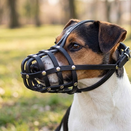 Leather dog muzzle for - dog,
