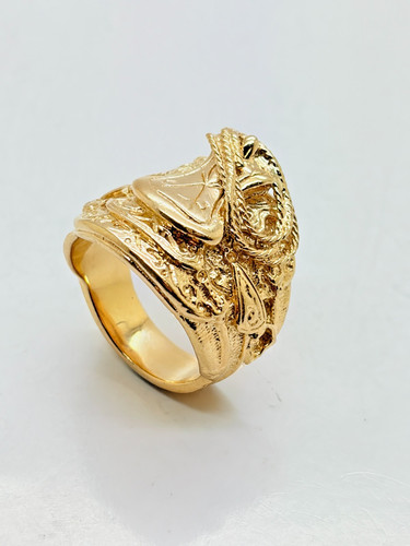 9ct yellow solid gold - gold, saddle