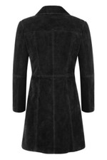 Black Women Suede Coat Pure
