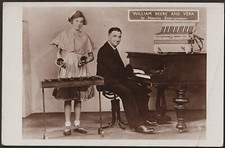 HAND BELLS, XYLOPHONE, PIANO & ACCORDIAN postcard
