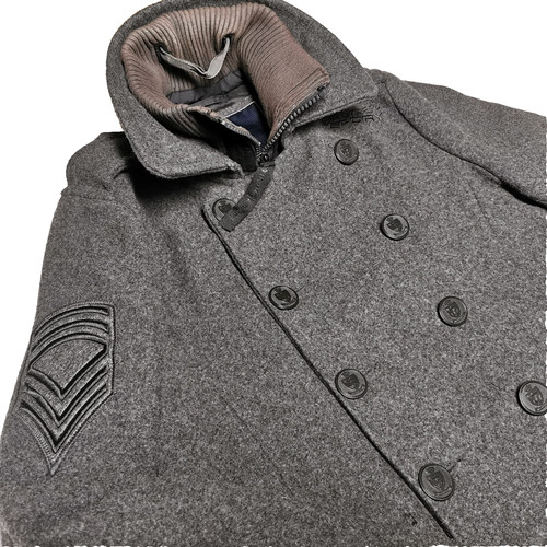 Superdry mens pea coat - coat, m