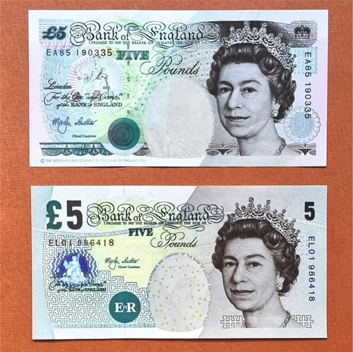 Old paper 5 pound - x, £5