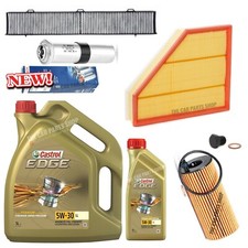 FOR BMW 318D E90 CASTROL EDGE 6L COMPLETE SERVICE KIT WITH BOSCH FUEL FILTER