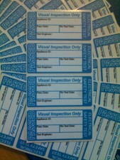 100 X Passed Visual Inspection Pat Test Stickers labels