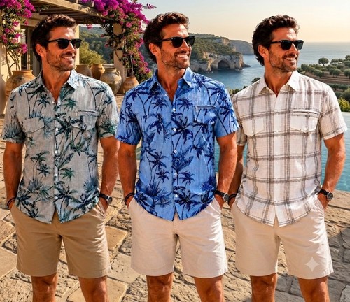 Mens short sleeve check - short,