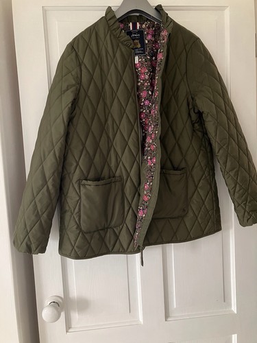 Joules green quilted jacket - green,