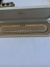Vintage Lotus Two Strand Graduated Pearls 44cm Length Necklace In Original Box