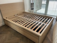 IKEA Malm Double Bed Frame with 4 Storage Drawers