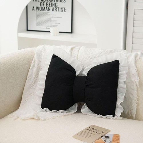 Lace bowknot throw - lace, pillow