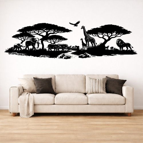 African safari animals wall - african,