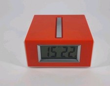 Habitat TALK Retro Orange Alarm Clock Working Pre-owned 
