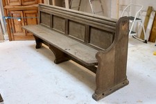 Antique Solid Oak Church Pew Bench (For Renovation)