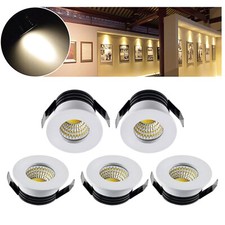 5x 3w LED Recessed Small Cabinet Mini Spot Lamp Ceiling Downlight Kits Fixture