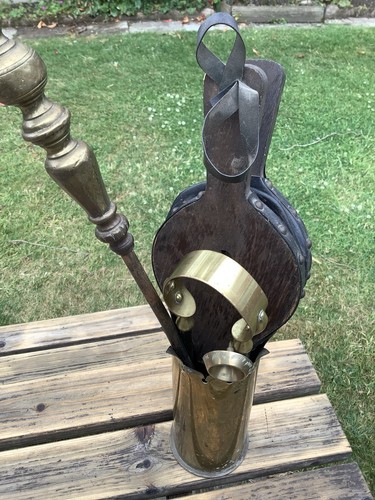 Brass bellows fireside set - bellows,