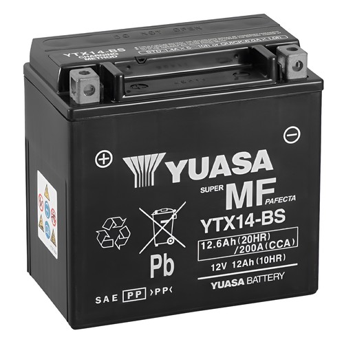Yuasa ytx14 battery with - yuasa, ytx14-bs