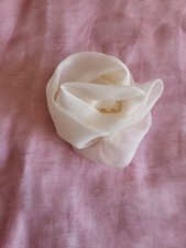Silk Flower Brooch Pin 3" Peony Floral Lapel Pin In Soft White