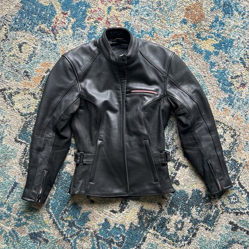 Ladies leather biker jacket - ladies,