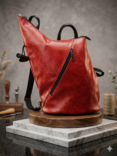 Bold red asymmetrical goth - ​bold,