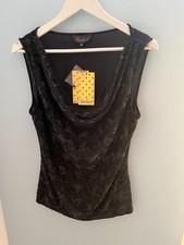Luisa Spagnoli Hand Embroidered Sleeveless Top Black New with labels Size M (12)