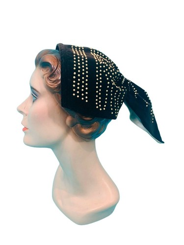 Vintage 1940s snood hat brown - 1940s,