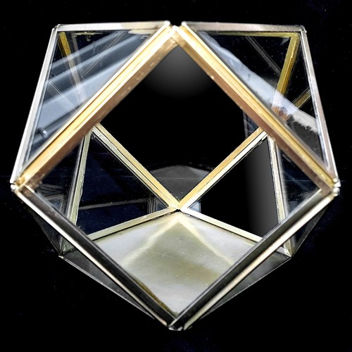 Golden geometric terrarium - golden,