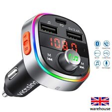 Bluetooth 5.0 Wireless Car FM Transmitter MP3 Player Radio 2 USB Charger Adapter