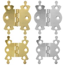DECORATIVE HINGES Cabinet Cupboard Door Small Butterfly Butt Flush Silver Gold