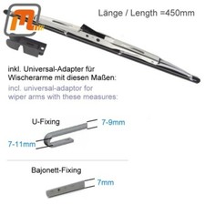 2 x Wiper Blades Chromed 450mm