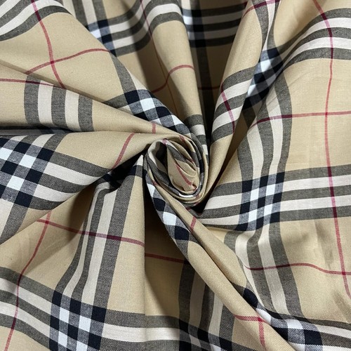Beige 100 cotton tartan - beige,