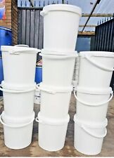 20 x 25KG Plain White Buckets, Water cntainers Food Grade White Inc Postage.