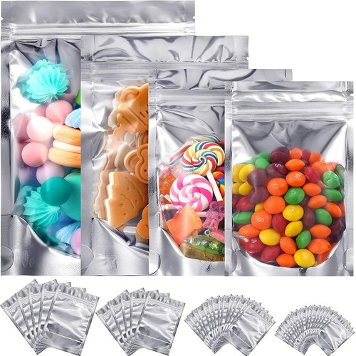 Resealable clear silver stand - clear,