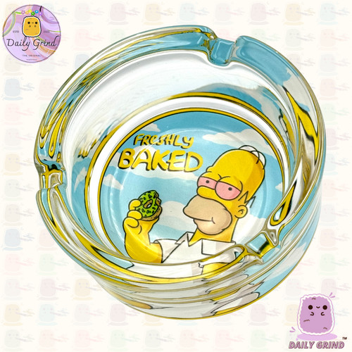 Cartoon parody glass ash tray - cartoon,