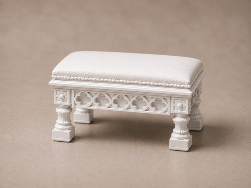 Doll house gothic footstool - house,