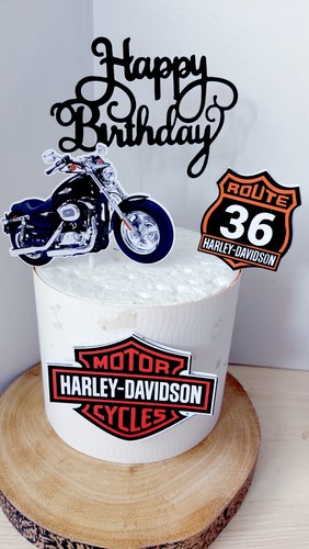 Harley motorbike cake - harley, topper